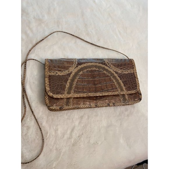 Carlos Falchi Womens Authentic Vintage snake Skin Clutch Purse - Picture 2 of 12